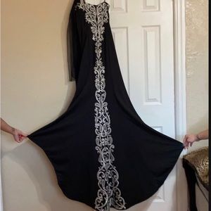 Elegant Abby Paris ~ Black Diamond Gem Gala Gown~EUC Size 6